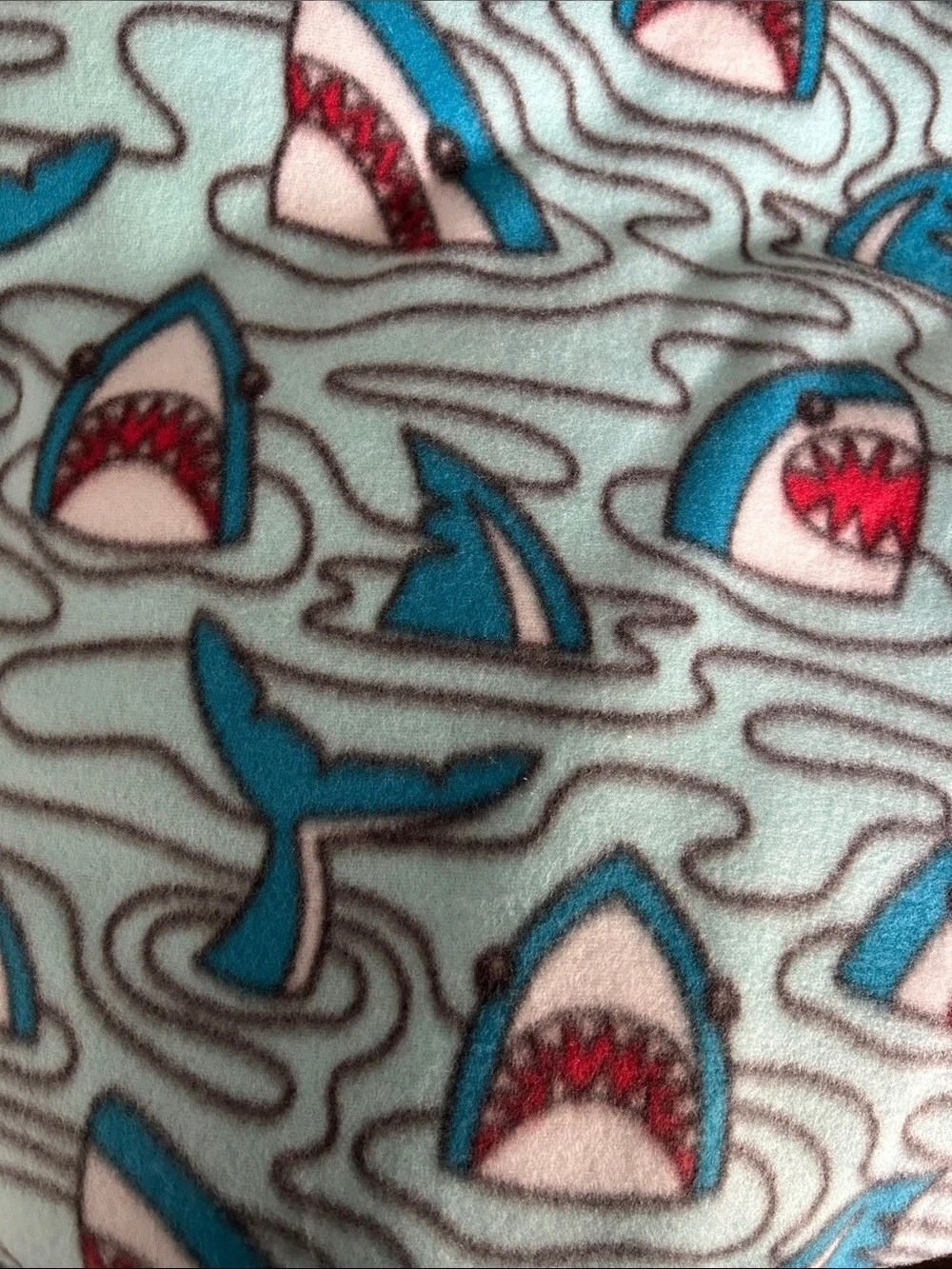 Shark print fleece from Joann fabric